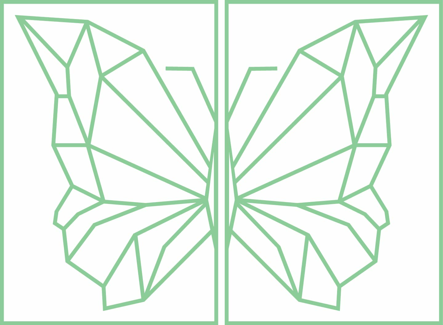 A green butterfly image with a white background.